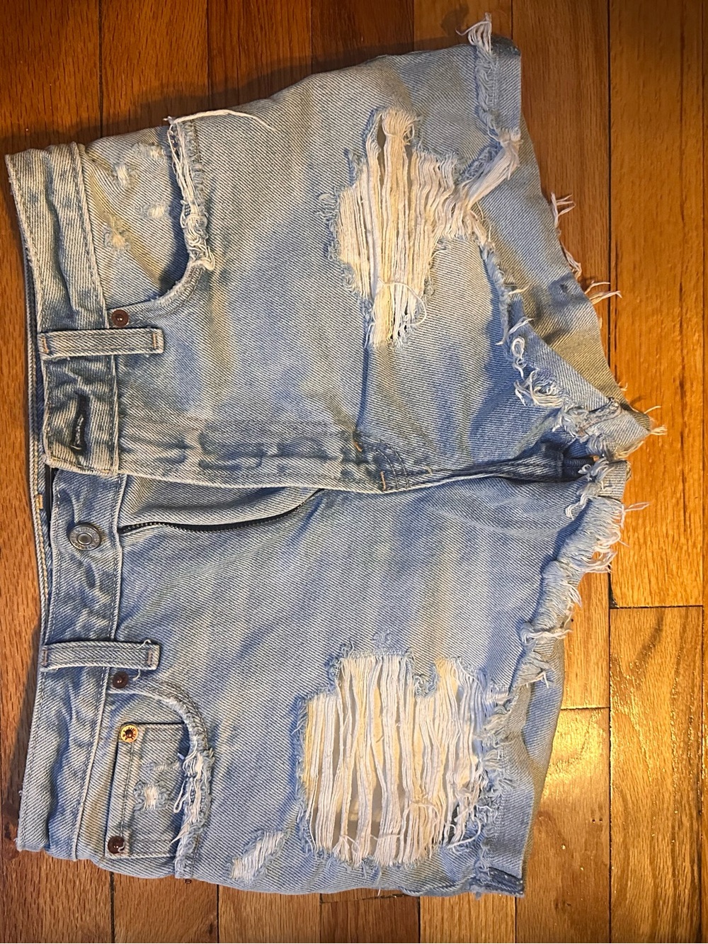 Abercrombie & Fitch Light Wash High-Rise Denim Shorts